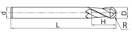Схема фрезы концевой GM-2B 